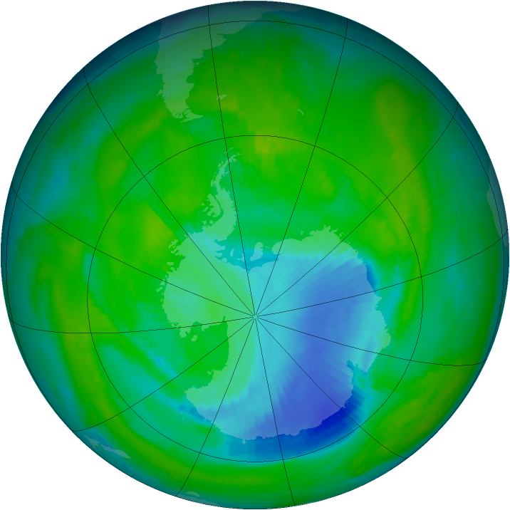 Antarctic ozone map for 28 November 1997